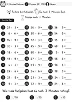 Vorschau - Arbeitsblätter - 3 Minuten Rechnen | Mathe Klasse 2 | Division | - Seite 3
