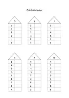 Vorschau - Arbeitsblätter - Zahlenhäuser - Deckblatt