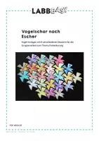Vorschau - Mal- und Bastelvorlagen - Vogelschar nach Escher - Parkettierung - Seite 1