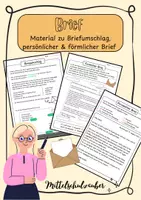Vorschau - Arbeitsblätter - Brief 📩📬 - Kuvert, persönlicher & förmlicher Brief inkl. Abschlussrätsel - Deckblatt