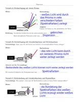 Vorschau - Arbeitsblätter - Dispersion - Farbzerlegung, Spektralfarben, Farbmischung - Deckblatt