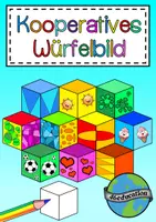 Vorschau - Mal- und Bastelvorlagen - Würfelbild - Kooperatives Bild / Gemeinschaftsbild - Deckblatt