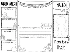 Vorschau - Mal- und Bastelvorlagen - Lapbook: Steckbrief: Das bin ich - Ethik - Seite 1