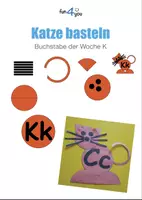 Vorschau - Mal- und Bastelvorlagen - Buchstabe der Woche K - eine Katze basteln - Deckblatt