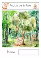Vorschau - Arbeitsblätter - Bilderbuchprojekt am Beispiel von "Pino und Lela und der kleine Fuchs" von Günther Jakobs - Deckblatt