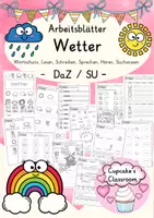 Vorschau - Arbeitsblätter - Deutsch/ DaZ / SU - Wetter - Arbeitsblätter, Sprachförderung, Lerntheke - Deckblatt