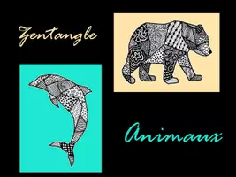 Aperçu - Préparation de séquence / Séquence complète - L'art pas à pas: Zentangle animaux avec 6 modèles d'animaux - Page 1