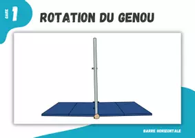 Aperçu - Feuilles d'exercices - Gymnastique ⎮ Barre horizontale Rotation du genou (5 cartes de stations pour le cours d'éducation physique) - Page 1