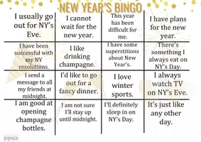 Vista previa - Juegos / Gamificación - New Year's Bingo - Fun ESL Classroom Game - página 2