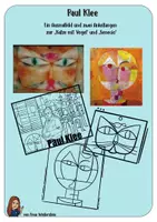 Vorschau - Mal- und Bastelvorlagen - Paul Klee: Ausmalbild und 2 Anleitungen zu seinen Kunstwerken - Deckblatt