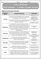 Vorschau - Arbeitsblätter - Halloween - Tierbeschreibung / Personenbeschreibung mit Phantasiereise (umfassendes Material: Präsentation, Text zur Phantasiereise, Arbeitsblätter, Differenzierung, ...) - Seite 1