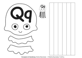 Vorschau - Mal- und Bastelvorlagen - Buchstabe der Woche Q - eine Qualle basteln - Seite 1