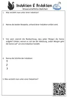 Vorschau - Arbeitsblätter - Induktion und Deduktion / videogestützt / ab Klasse 10 / Oberstufe - Deckblatt