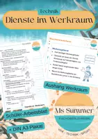 Vorschau - Arbeitsblätter - Technik - Dienste im Werkraum: Arbeitsblatt, Plakat, Aushang - Deckblatt