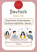 Vorschau - Arbeitsblätter - Begründete Stellungnahme: Merkblatt und Formulierungshilfen - Deckblatt