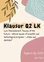 Vorschau - Klassenarbeiten - Klausur zum Themenbereich "Utopia and Dystopia" (inkl. EWH) - Deckblatt