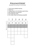 Vorschau - Arbeitsblätter - Kreuzworträtsel für Kinder - Deckblatt
