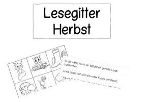 Vorschau - Arbeitsblätter - Lesegitter Herbst - Deckblatt