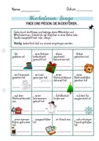 Vorschau - Arbeitsblätter - Winter- und/ oder Weihnachtsferien- Bingo - Seite 1