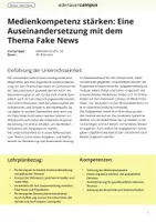 Vorschau - Arbeitsblätter - Unterrichtseinheit Fake News - Deckblatt
