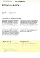 Vorschau - Arbeitsblätter - Unterrichtseinheit Linksextremismus - Deckblatt