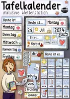 Vorschau - Präsentationen/Tafelbilder - Tafelkalender 📆 / Universal-Kalender und Wetterstation 🌧 (Update 2025/26...) Klassenzimmer Ritual - Deckblatt