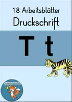Vorschau - Arbeitsblätter - Arbeitsblätter Buchstabe T Druckschrift Wochenplan Buchstabeneinführung - Deckblatt