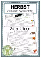 Vorschau - Arbeitsblätter - HERBST "Sätze bilden" - Deckblatt