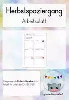 Vorschau - Arbeitsblätter - Arbeitsblatt Herbstspaziergang - Deckblatt