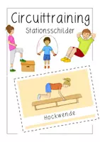 Vorschau - Bildkarten - Circuittraining Fitness Stationsschilder - Deckblatt