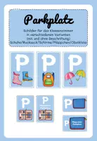 Vorschau - Poster - Parkplatz - Schilder für das Klassenzimmer (hellblau) - Deckblatt