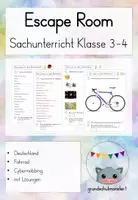 Vorschau - Arbeitsblätter - Escape Room Sachunterricht Klasse 3-4 - Deckblatt