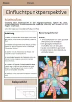 Vorschau - Arbeitsblätter - Einfluchtpunktperspektive -Stadtansicht -Zentralperspektive - Deckblatt