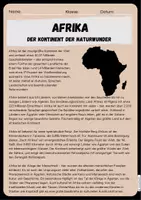 Vorschau - Arbeitsblätter - Afrika - Unsere Kontinente Geographie/Erdkunde - Heftchen mit Lösungen - Seite 1