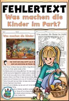 Vorschau - Text - Fehlertext "Was machen die Kinder im Park?" Der Herbst - DaZ / DaF / Deutsch - Deckblatt