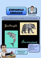 Aperçu - Préparation de séquence / Séquence complète - L'art pas à pas: Zentangle animaux avec 6 modèles d'animaux - Page de couverture