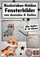 Vorschau - Mal- und Bastelvorlagen - Buchstaben-Helden : Fensterbilder - Deckblatt
