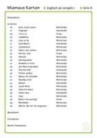 Vorschau - Arbeitsblätter - Miamaus Karten: Englisch ab Lernjahr 1 (Set B) - Deckblatt