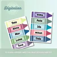 förhandsvisning - Redigerbara namnskyltar - kritor - sida 2