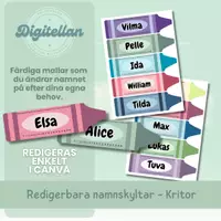 förhandsvisning - Redigerbara namnskyltar - kritor - sida 3