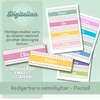 förhandsvisning - Redigera namnskyltar - Pastell - försättsblad