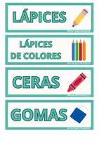 Vista previa - Decoración del aula - Etiquetas material escolar y rincones - página 2