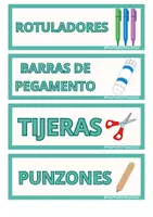 Vista previa - Decoración del aula - Etiquetas material escolar y rincones - página 3