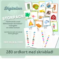 förhandsvisning - Ordkort Flashcards - 280 olika ord med tillhörande skrivblad - försättsblad