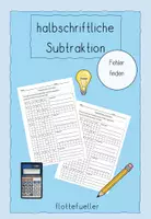 Vorschau - Arbeitsblätter - halbschriftliche Subtraktion - Fehler finden - Deckblatt