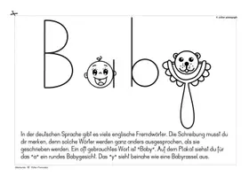 Vorschau - Arbeitsblätter - Lernwörter mit B/b - Rechtschreiben mit Bildern - Seite 1