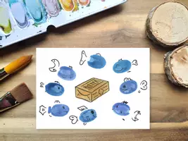 Vorschau - Mal- und Bastelvorlagen - Fingerabdruck Butter bei de Fische A6 - Deckblatt