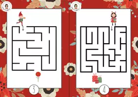 Aperçu - Apprentissages en autonomie - 30x labyrinthes thème de L'HIVER et fêtes de fin d'année - Page 2