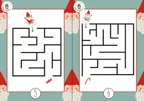 Aperçu - Apprentissages en autonomie - 30x labyrinthes thème de L'HIVER et fêtes de fin d'année - Page 3