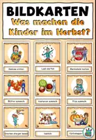 Vorschau - Arbeitsblätter - Wortschatzpaket "Was machen die Kinder im Herbst?" DaZ / DaF / Deutsch - Seite 1